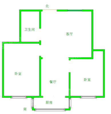 二医院宿舍2室2厅1卫61㎡ 二医院宿舍2室2厅1卫61㎡